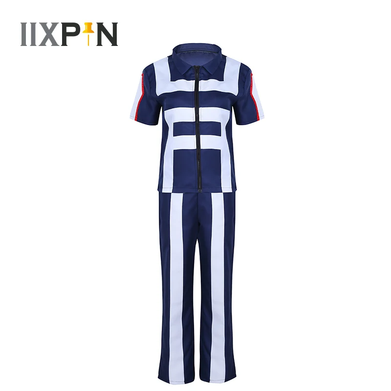 

IIXPIN Unisex Cosplay Boku Hero Academia Costume Izuku Midoriya Gymnastics Training Uniform Stand Collar Zippered Coat with Pant