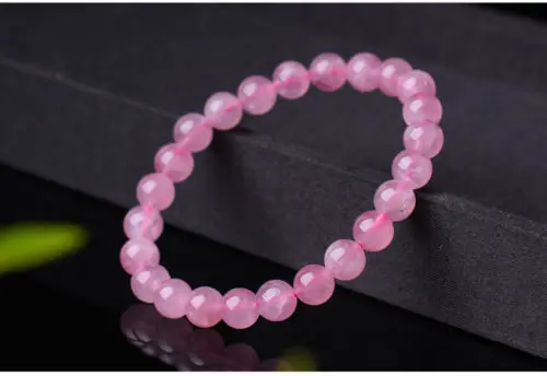 Розовый Браслет Из Натурального Розового Кварца Лучший женский и мужской