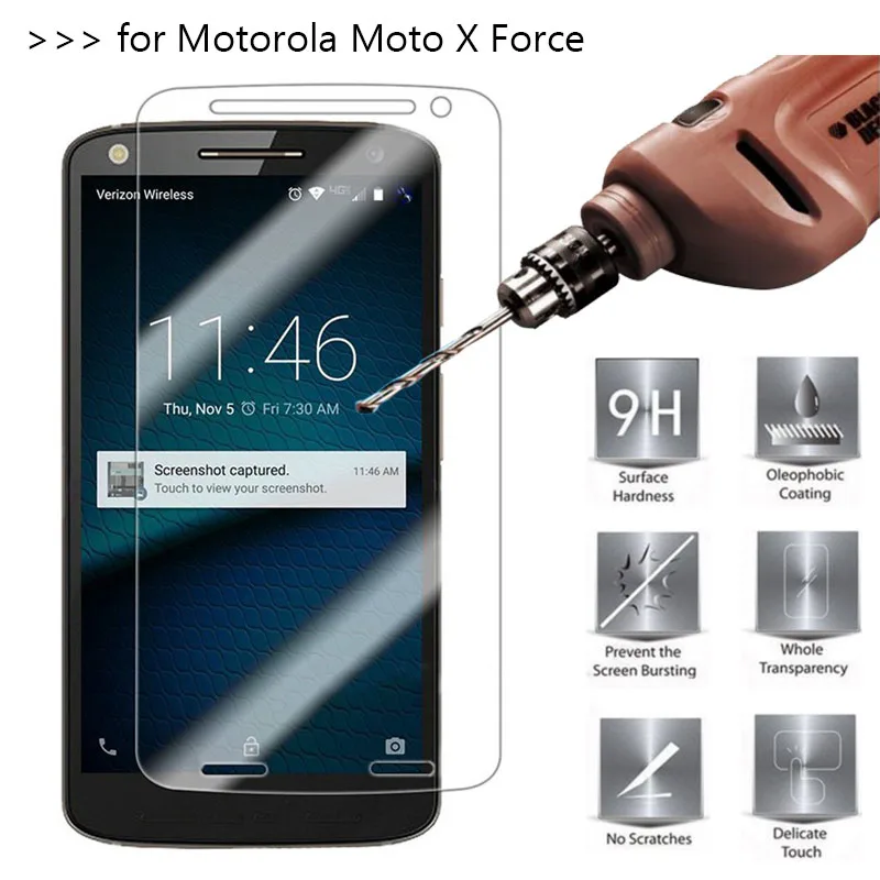2.5D 9H Премиум Закаленное стекло для Motorola Moto X Force защитная пленка|Защитные стёкла и