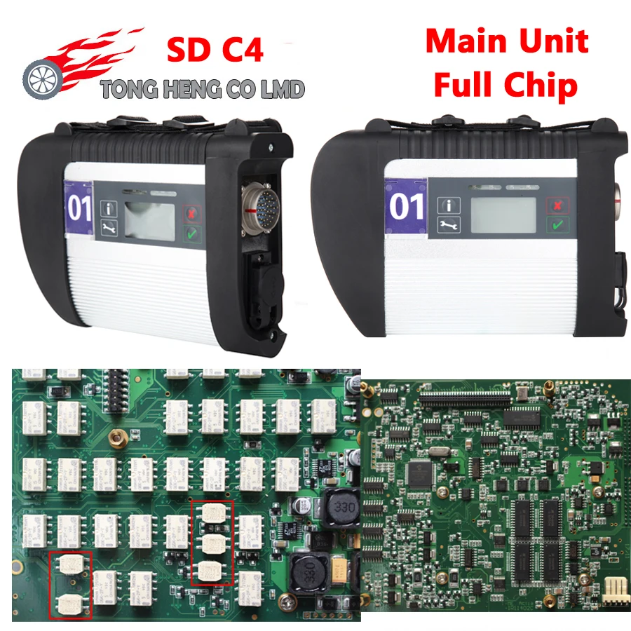 Лучший Полный чип PCB MB Star C4 Sd Подключение для MB автомобилей и грузовиков Поддержка 12 В и 24 В напряжение Авто диагностический инструмент