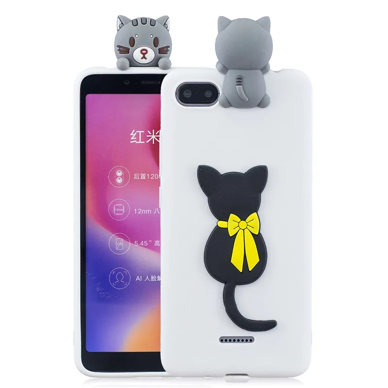 Мягкий Силиконовый ТПУ чехол для Xiaomi Redmi 6A 3D единорог панда кошка телефона xiomi redmi
