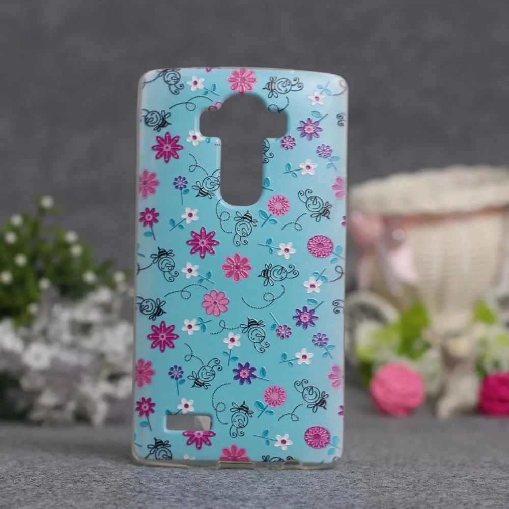 Новый роскошный чехол для телефона LG G4 с 3D-рельефной цветочной живописью на задней стороне, из ТПУ-покрытия силиконовый защитный чехол.