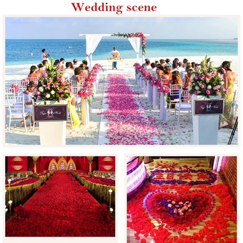 1000pcs 4.5*4.5cm Lifelike Artificial Silk Red Rose Petals Decorations for Wedding Party Marriage bed decoration 7Z SH012-1000 | Дом и сад