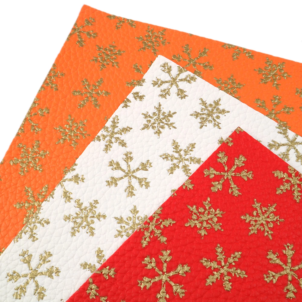 New 20*34cm Gold Foil Litchi Snow Printed Artificial Synthetic Leather For Hair Bow DIY Projects Handbag Shoes,1Yc6930