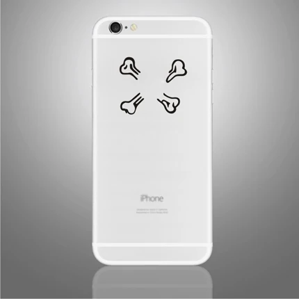 For iPhone 6 B W(20) Виниловые наклейки для iPhone 6/6 Plus для iPhone 7/8 Plus забавные частичные наклейки для iPhone 7/8 X/XS черные наклейки - Цвет: For iPhone 6 B W(20)