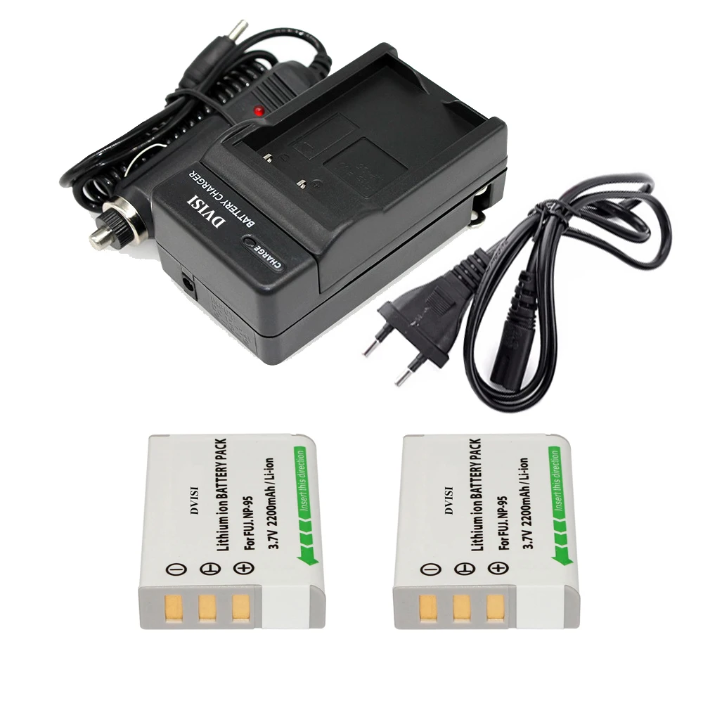 2 шт. 2200 мАч NP 95 NP95 np батарея с зарядным устройством для Fujifilm FinePix F30 F31fd Real 3D W1 X S1 X100