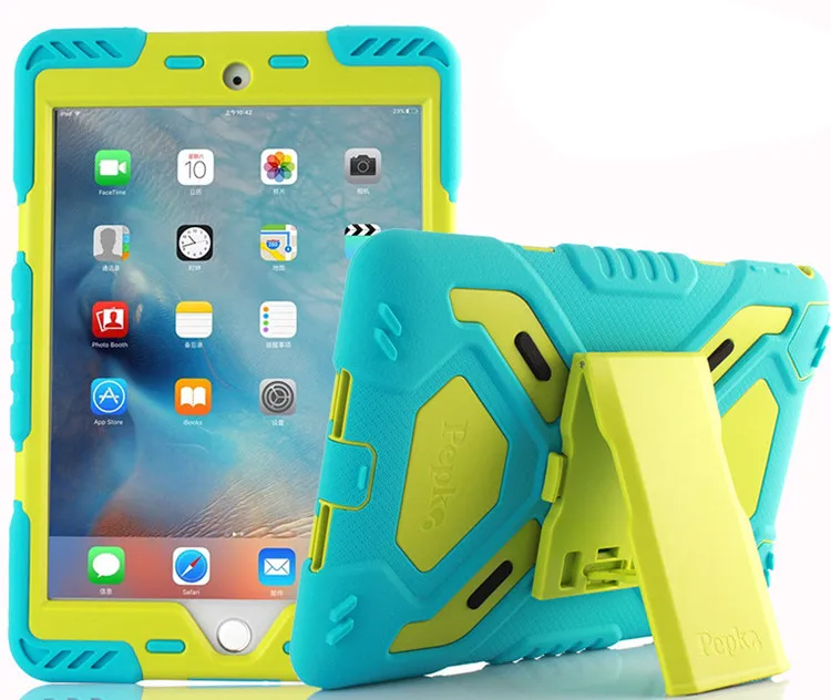 Чехол PePkoo для iPad 9,7,,, силиконовый чехол из поликарбоната, детский чехол для планшета с поворотом на 360, противоударный боковой Вертикальный чехол-подставка A1893 A1822 - Цвет: sky blue