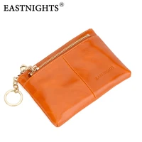 eastnights women coin purse genuine cow leather zipper coin pouch girl trifle small coin wallet kids change purse