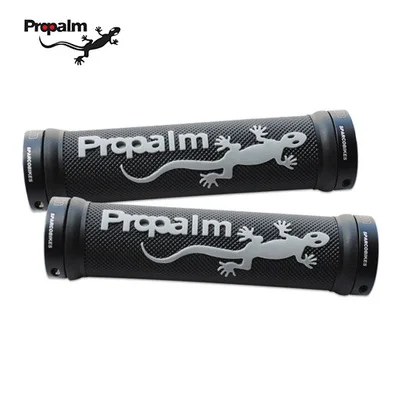 black silver Propalm Gecko противоударные резиновые велосипедные ручки для шоссейного велосипеда MTB алюминиевый торцевой стержень с двойным фиксированным концом велосипедного руля - Цвет: black silver