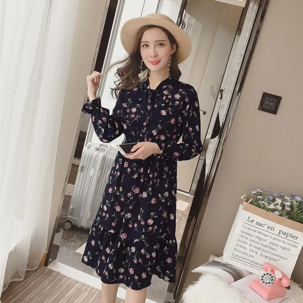 Женское платье в стиле ретро европейском и американском OL с длинным рукавом