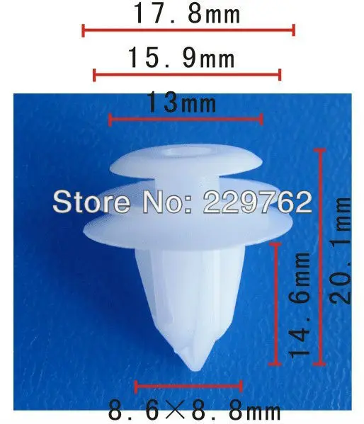 100 шт. фиксатор внутренней отделки зажим крепления 90467-10161 для Toyota Sienna Solara Tercel Corolla