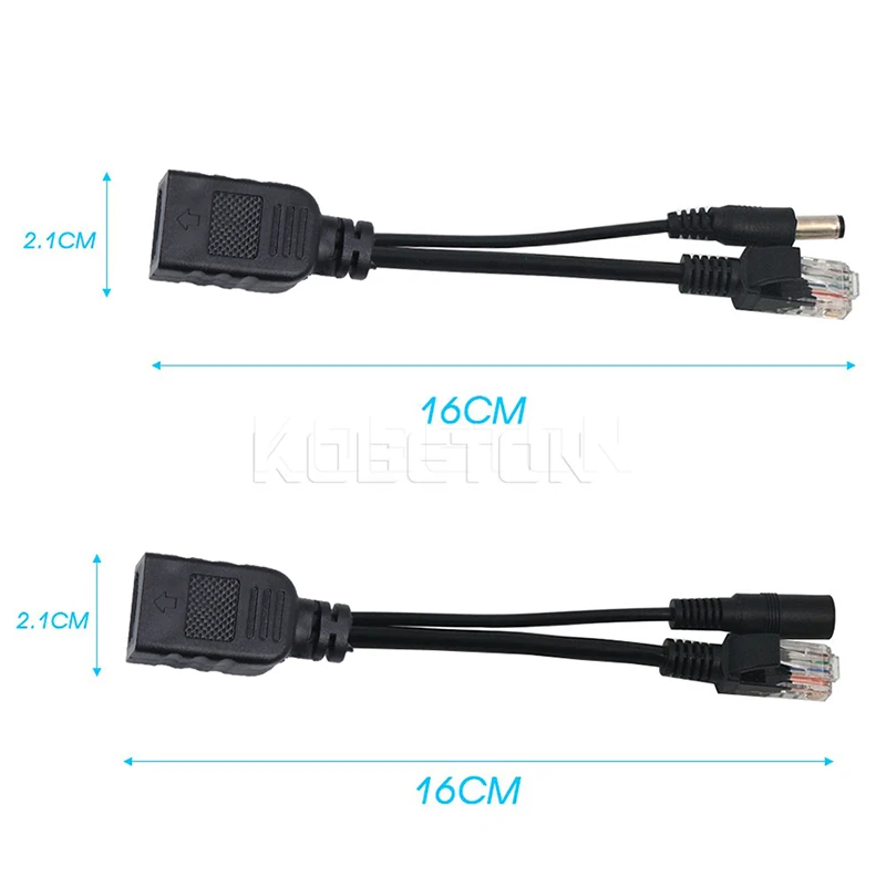 2 шт. экранированная лента POE кабеля Мощность Over Ethernet адаптер кабель сплиттер