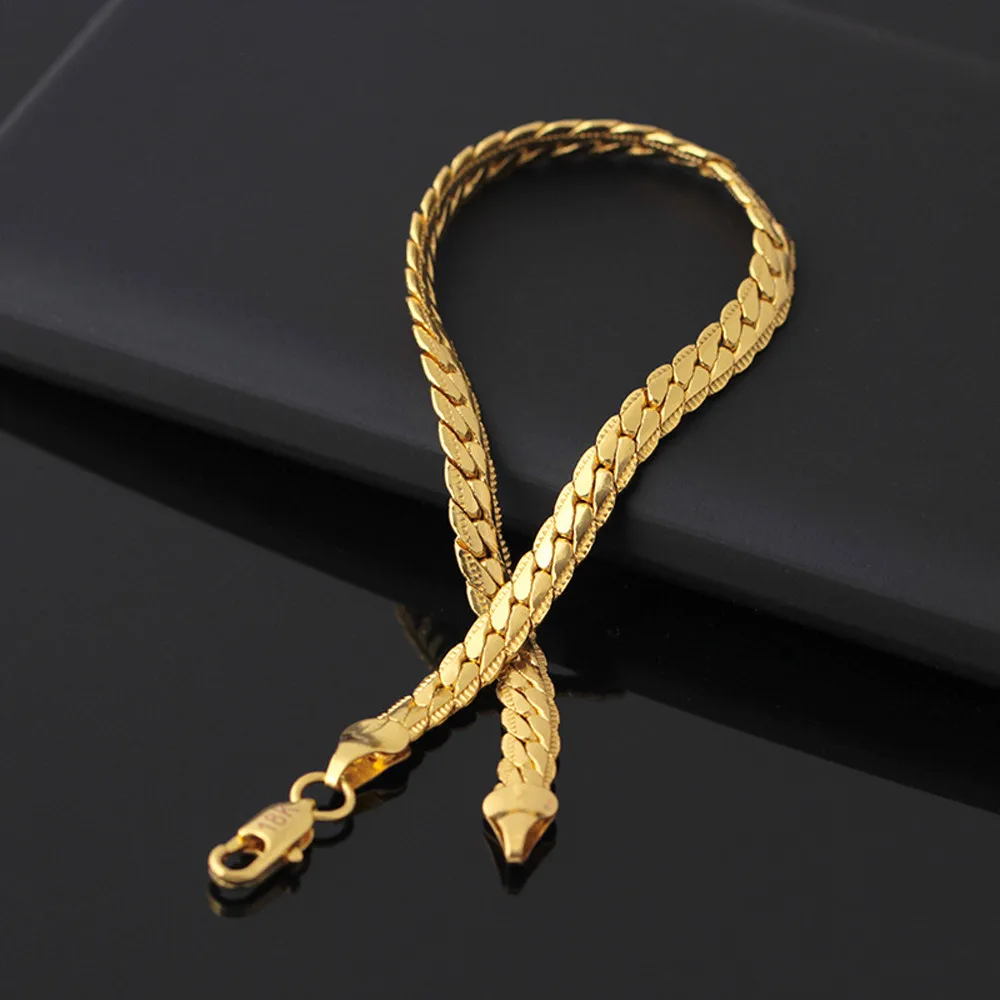 Новинка 2019 мужские браслеты цепочки унисекс золотого цвета в стиле панк женские
