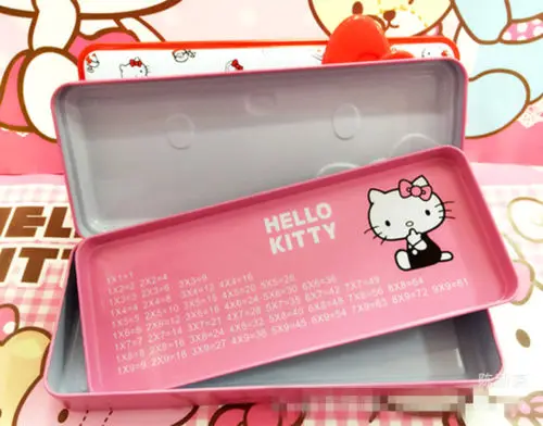 Новая Милая металлическая коробка для ручек и карандашей чехол Hello kitty