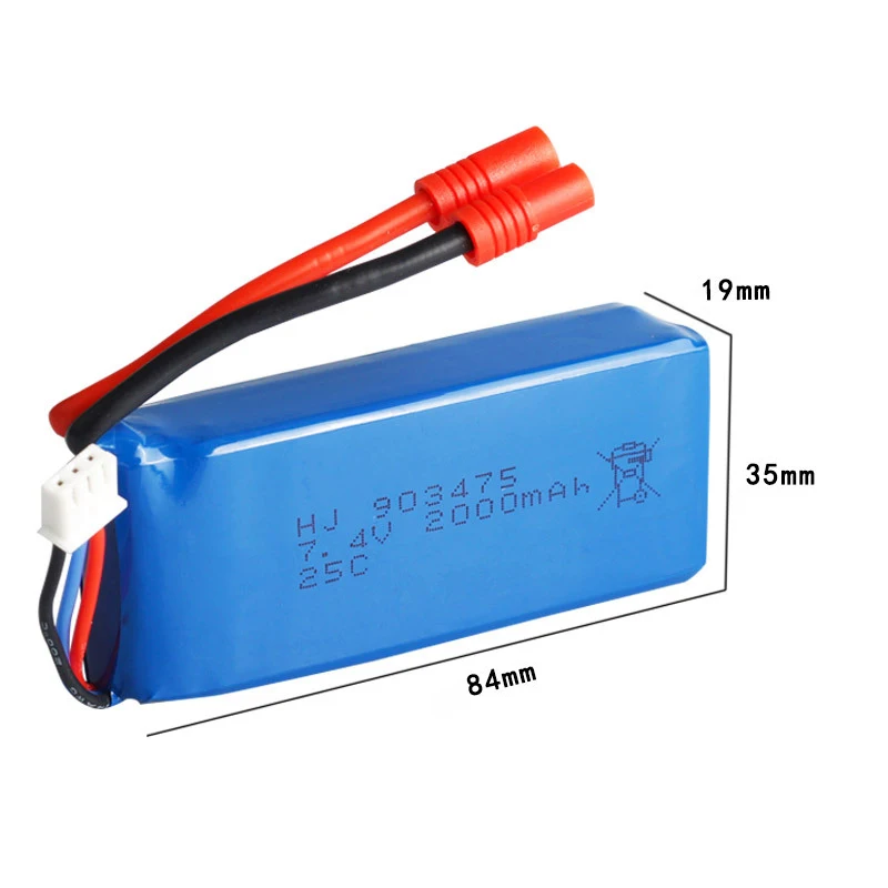 7 4 V 2000mAh Li po батарея SYMA X8C X8W X8G X8HW Дрон большой масштаб в реальном времени самолет