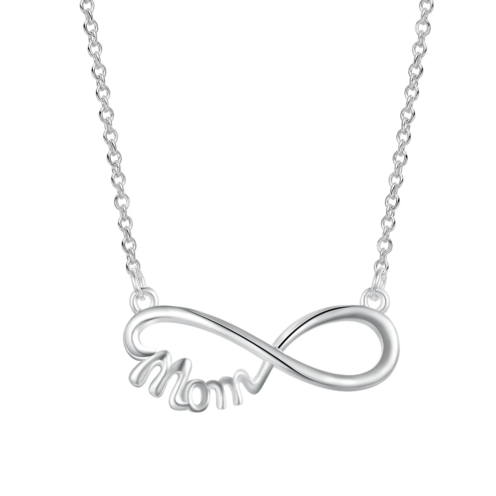 

Charms MOM Mother's Day crystal silver color women necklace jewelry lady fashion cute pendant wedding necklace jewelry LN053