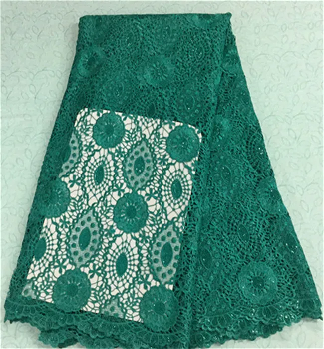 

Hot sale white flower water soluble lace embroidery african guipure lace fabric with sequins for party BW18-12,5yards/pc