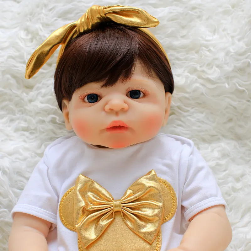 NPK 57 см полностью силиконовая кукла Bebes Reborn Real Alive для новорожденных девочек с