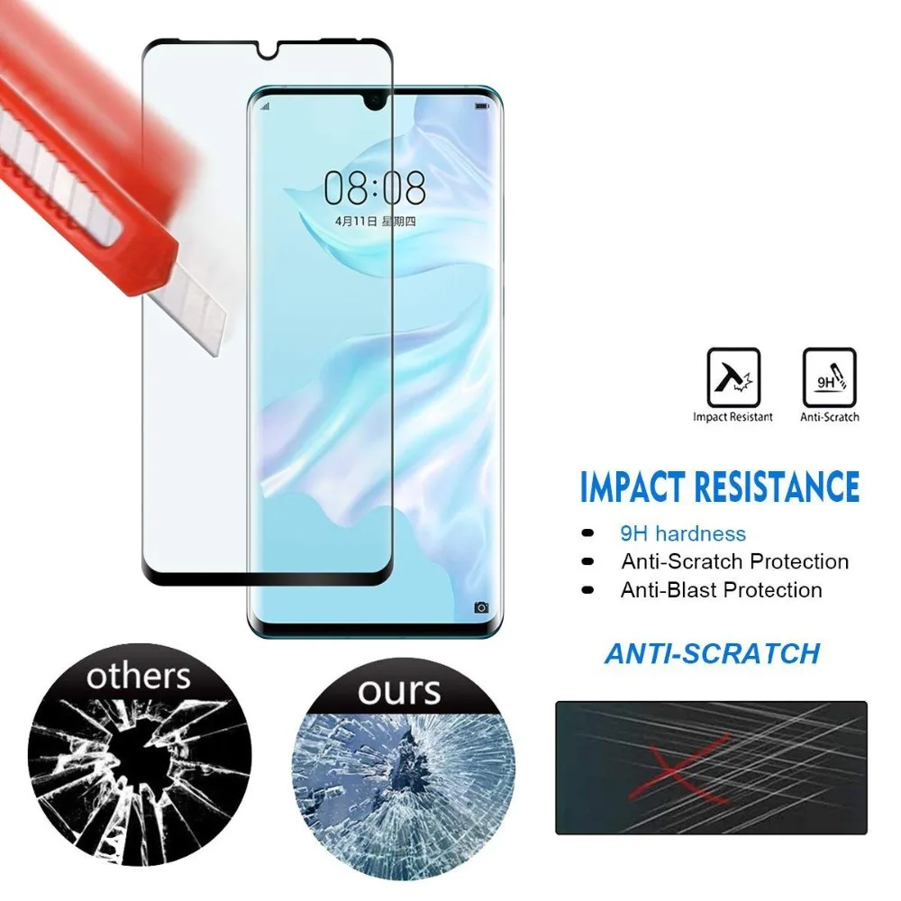 Закаленное Стекло для huawei P30 Pro Lite 3D полное покрытие полный клей Экран протектор