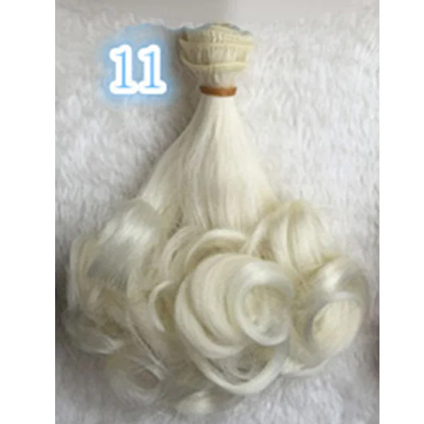 11 Мода 15*100 см DIY мини-парик для куклы, высокотемпературный материал, прямые волосы, парик для BJD, аксессуары для куклы с высокой температурой - Цвет: 11