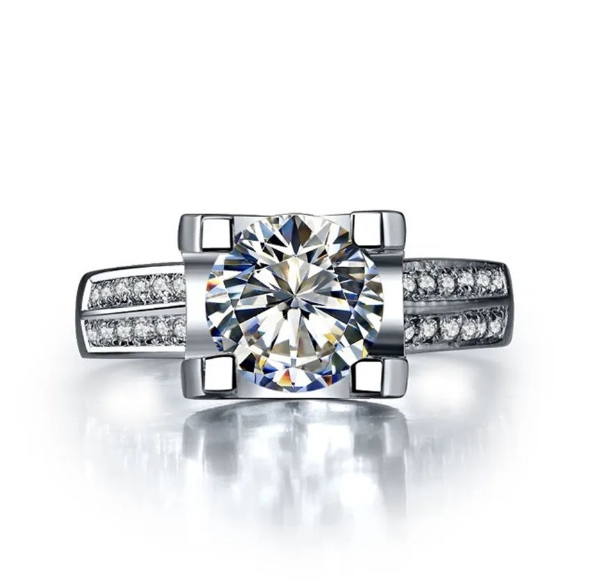 

Solid Platinum PT950 Ring 1CT Diamond Ring for Women Fine Promise Ring For Bridal Anniversary Day Brilliant Lasting Forever
