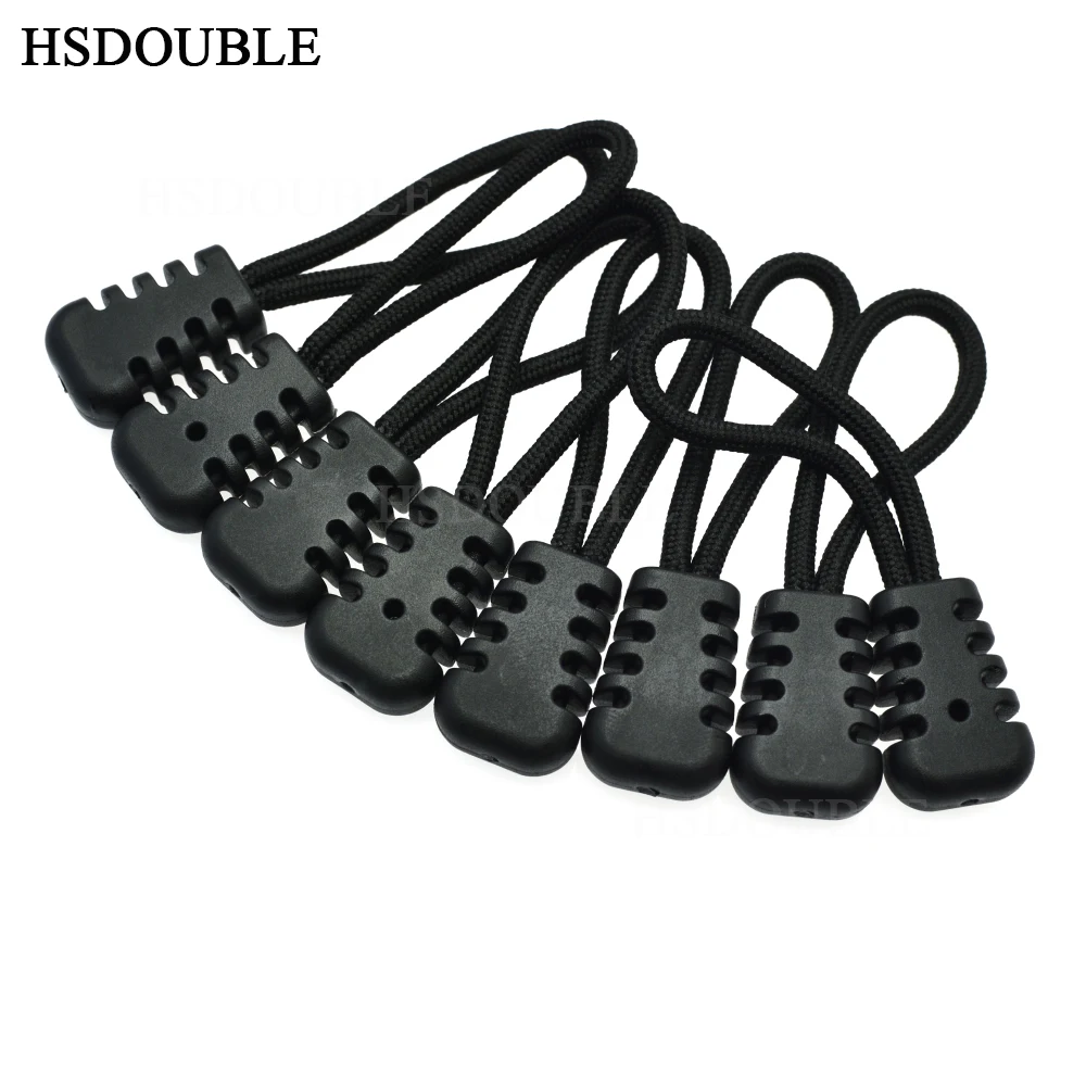 

Outdoor Camping Backpack Zipper Pulls Cord Rope Ends Lock Zip Clip Strap Gym Suit Garment Bag Parts Accessories