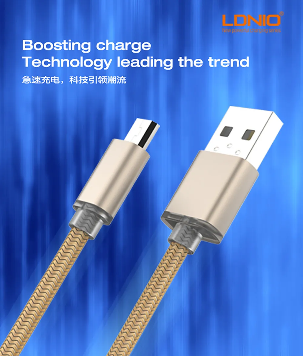 LDNIO 2 м Micro USB кабель для зарядки для Xiaomi Redmi Note 5 Pro Android Мобильный кабель передачи данных телефона для samsung S7 Micro зарядное устройство