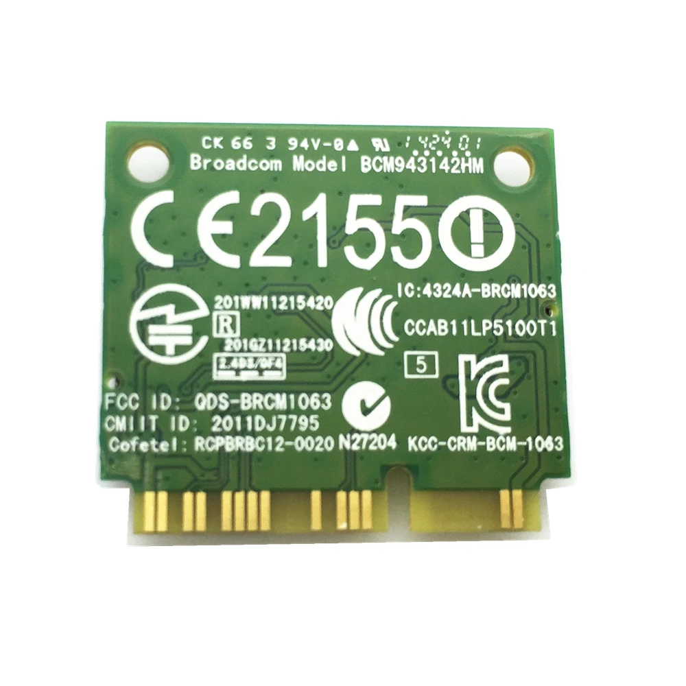 Для беспроводной Wi-Fi карты DW1704 1704 BCM943142HM Mini PCI-E WLAN 802.11N Поддержка Bluetooth 4 0 для 17TR 15TR
