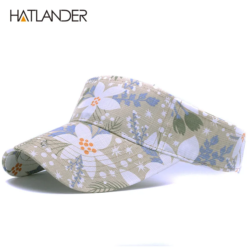HATLANDER, женские солнцезащитные шляпы, летняя пляжная Шапка Кепка с козырьком, для девочек, цветочные спортивные шапки, теннисная Кепка, для улицы, Пустой Топ, кепка, шапка