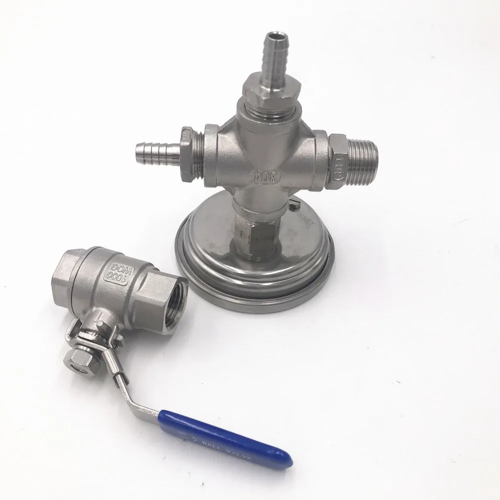 Комплект линейного термометра и шарового клапана для домашнего пивоварения