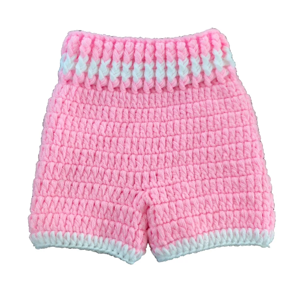 Милый Трикотажный костюм для фотосессии новорожденных розовые боксеры