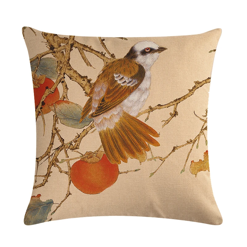 

Bird pattern by pillowcase, decorative pillowcase, sofa seat cover, pillowcase 45 * 45cm, home decoration