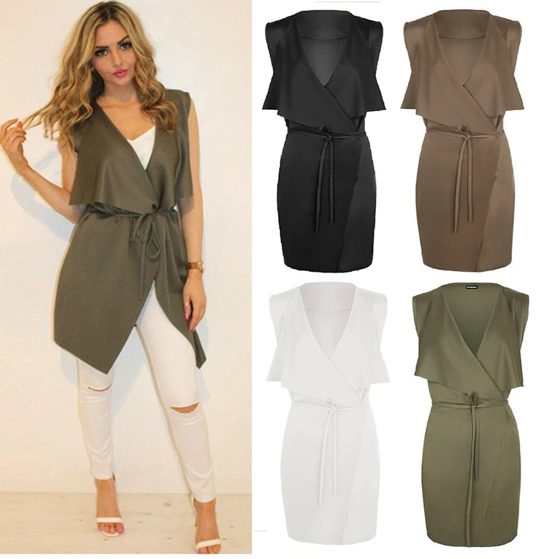 2019 Весенняя и Осенняя мода женский кардиган без рукавов с шалью сексуальный