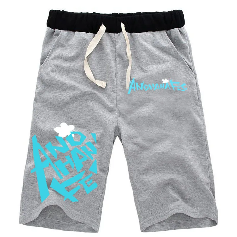 Летние модные повседневные шорты аниме анохань с принтом пота хлопковые мужские
