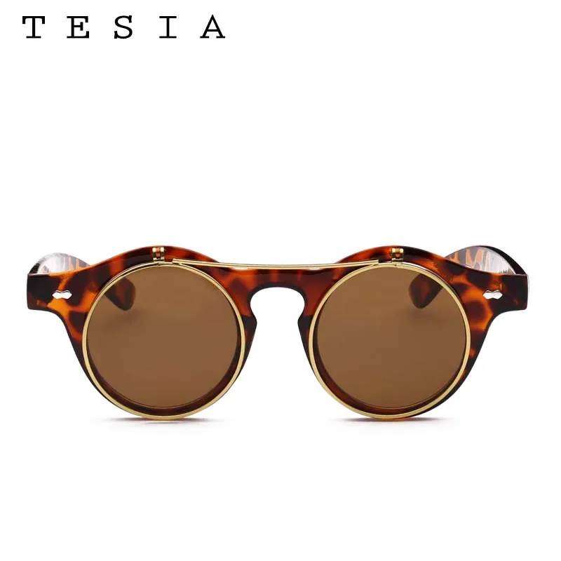 Солнцезащитные очки унисекс винтажные с откидной крышкой в стиле панк размеры S