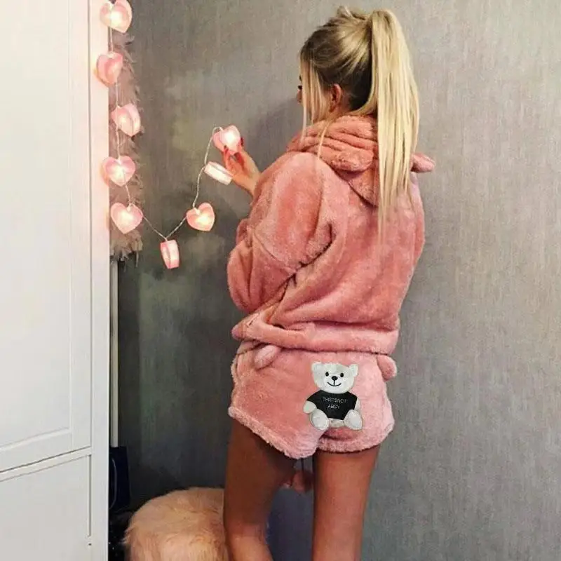 7155 bear watermelon Новые женские пижамные комплекты осень зима Фланелевые Мультяшные теплые пижамы Женская домашняя одежда с рисунком медведя женская пижама - Цвет: 7155 bear watermelon