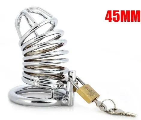 Трусы 40/45/50 м Целомудрие замки из нержавеющей стали Мужской замки пенис член игра игрушка экзотические Для мужчин, нижнее белье для девочек трусы-боксеры - Цвет: 45mm ring