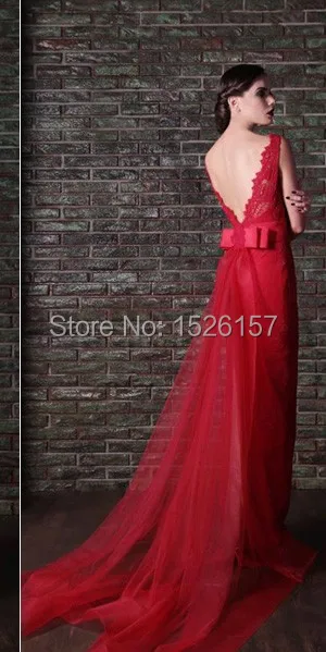 New Arrival Mermaid Evening Dress Red With Appliques Lace Court Train Vestido De Festa Tank Sleeveless Dresses Romantic | Свадьбы и