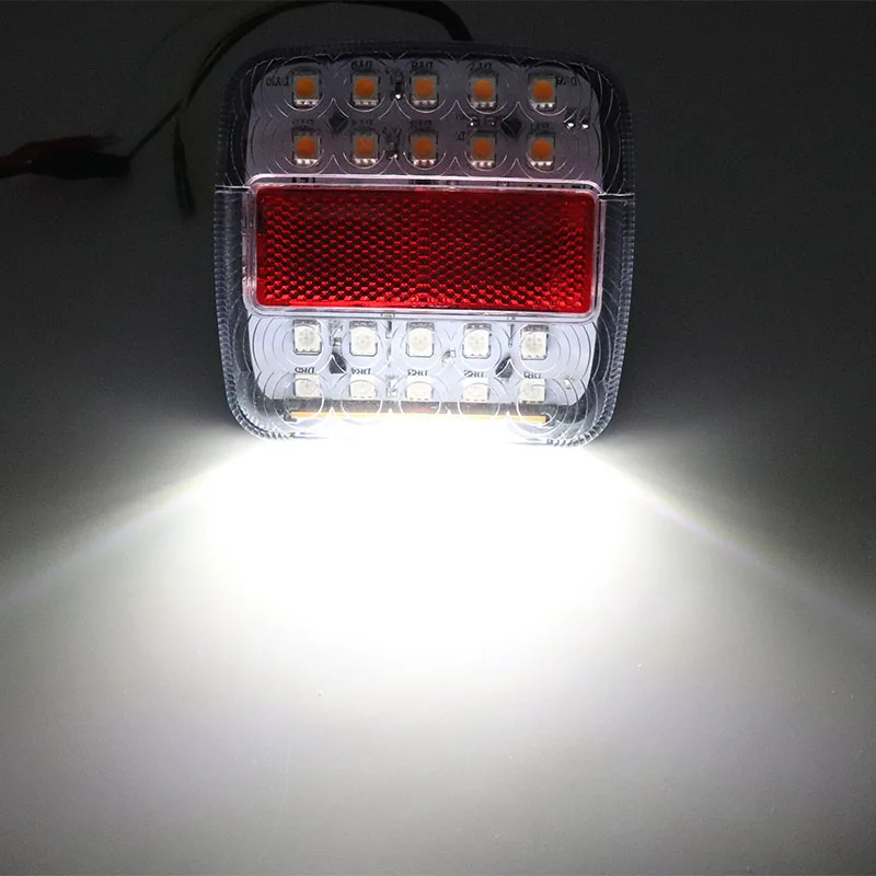 2 шт. 12V грузовик с прицепом караван 26LED хвост светильник задний фонарь сигнала поворота Стоп-сигнал 6LED номерной знак светильник пикап заднего хода