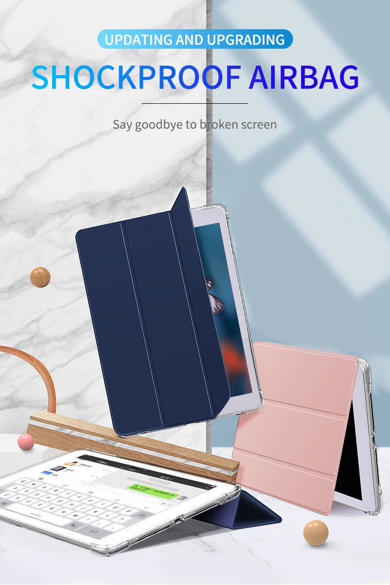 Для Apple iPad 9,7 дюймов / чехол для iPad Air 1/2 чехол Авто Пробуждение спящий уголок противоударный прозрачный ТПУ чехол для планшета