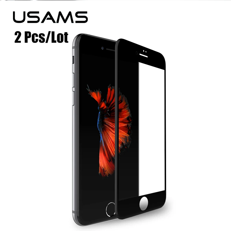 USAMS 2 шт./партия 9H 3D 0 3 мм закаленное стекло из углеродного волокна для iphone 6 6s Plus 7