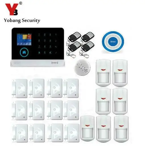 Беспроводная система сигнализации Yobang охранная с Wi Fi GSM датчиком движения синей