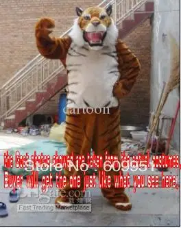 Luxury Tiger Adult Size Mascot Costume Advertising Cartoon for sale anime carnival free shipping | Тематическая одежда и