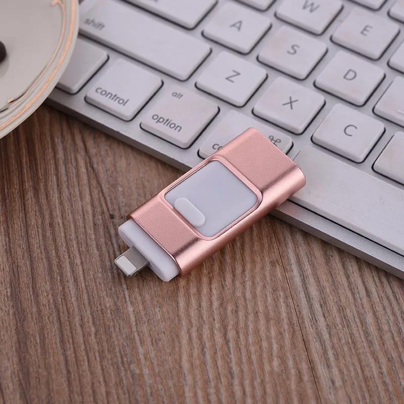 Usb flash drive 64 ГБ телефон otg для iphone 7 6 6s 8 ГБ 16 ГБ 32 ГБ Молнии Металла Pen Drive U Диск для iOS10 memory stick 128 ГБ