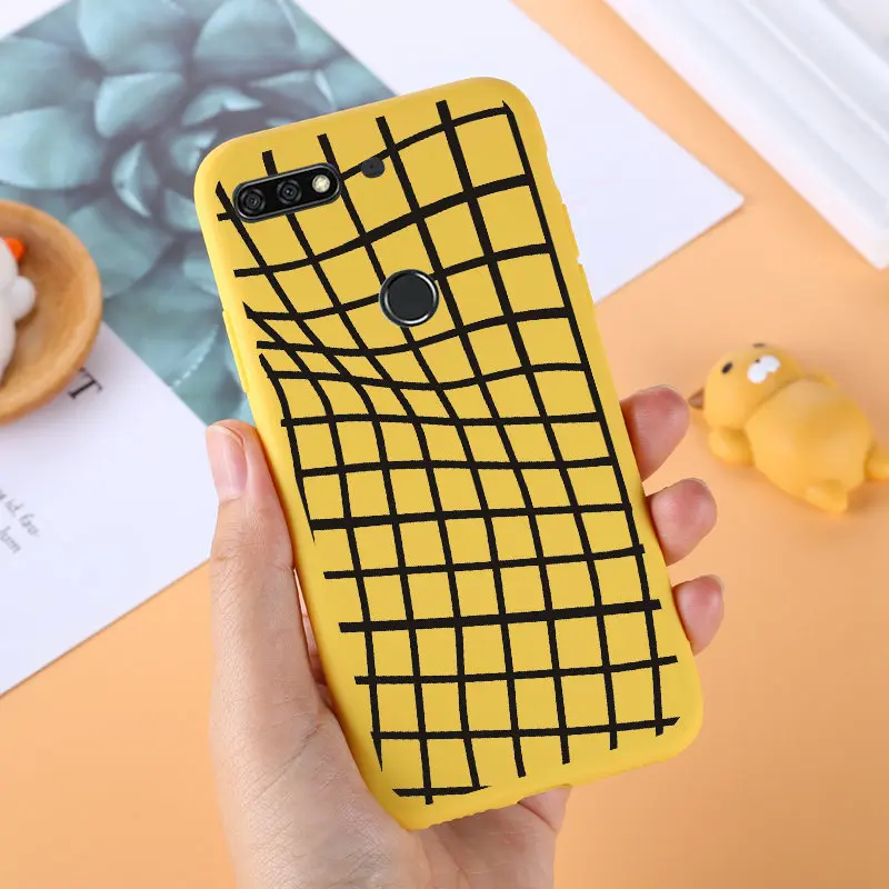 For Huawei Honor 7C Case Silicone Soft TPU Back Cover Cases 7 C/Honor7C 5.7inch Yellow Phone Bags |