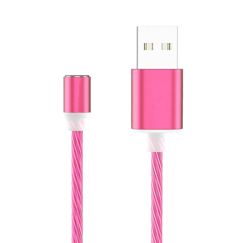 Светодиодный светящийся Магнитный usb-кабель для зарядки iPhone, huawei, samsung, кабель типа C и зарядное устройство Micro usb для телефона, светильник - Цвет: Red