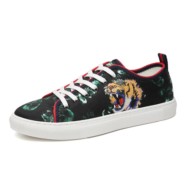 Low-top Green CYYTL Bengal Tiger мужские кроссовки Уличная Повседневная обувь 5D печать на шнуровке дышащая прогулочная теннисная обувь Masculino zapatillas hombre - Цвет: Low-top Green