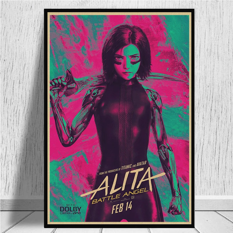 Научная фантастика Alita: Боевая искусственная крафт-бумага с принтами четкое