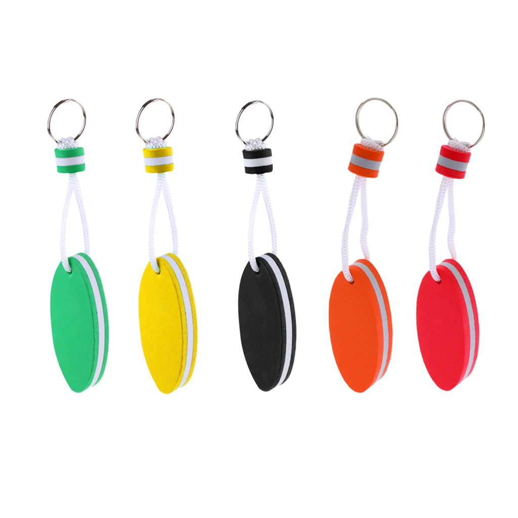 

Oval Shaped EVA Foam Floating Key Ring Keychain Water Sports Accessories for Fishing Rafting Boating 5 Colors Choose