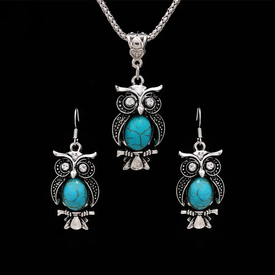 Комплект из колье и серёг с натуральным камнем|jewelry sets for women|african jewelry setowl set |